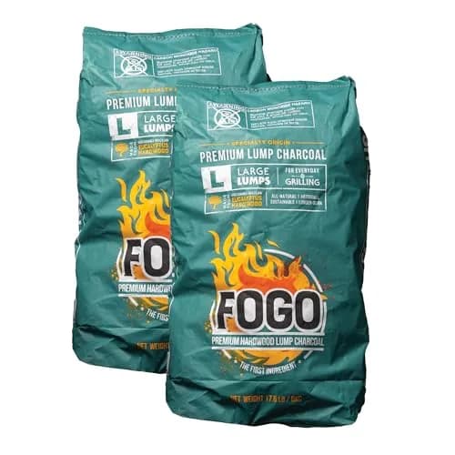 FOGO Brazilian Blend Hardwood Lump Charcoal 17.6lb Bag | Restaurant Quality, Natural, Large Sized Lump for Grilling & Smoking thumbnail 1