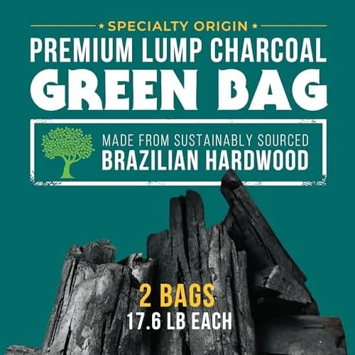 FOGO Brazilian Blend Hardwood Lump Charcoal 17.6lb Bag | Restaurant Quality, Natural, Large Sized Lump for Grilling & Smoking thumbnail 2