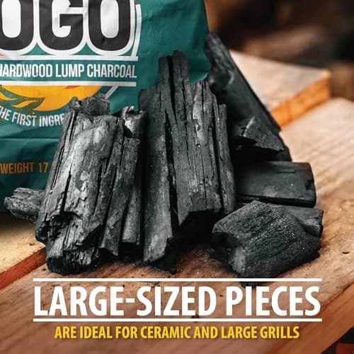 FOGO Brazilian Blend Hardwood Lump Charcoal 17.6lb Bag | Restaurant Quality, Natural, Large Sized Lump for Grilling & Smoking thumbnail 3