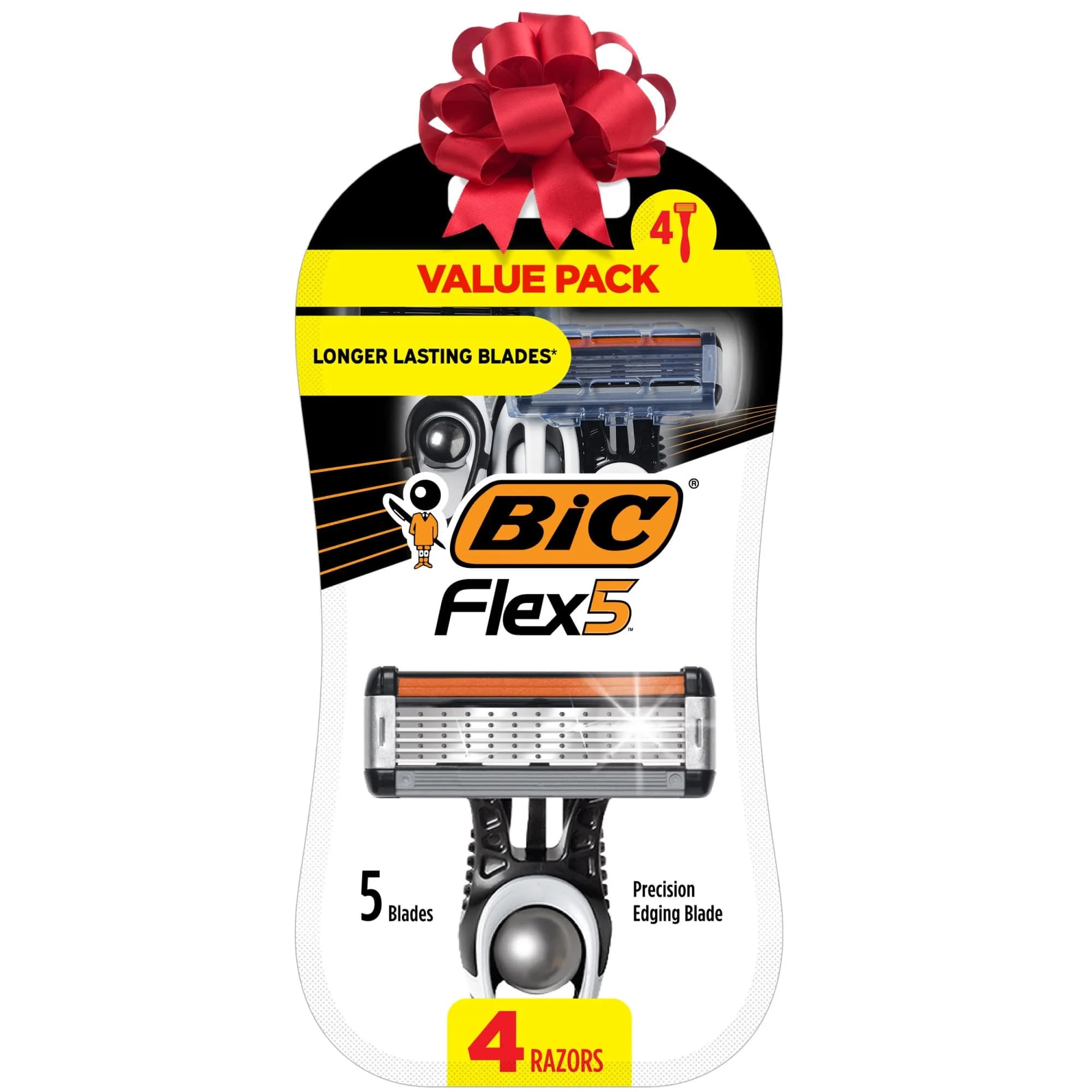 BIC Flex 5 Disposable Razor for Men, Sensitive Skin | 5-Blade Comfort & Precision (4 Count)