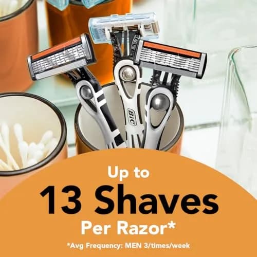 BIC Flex 5 Disposable Razor for Men, Sensitive Skin | 5-Blade Comfort & Precision (4 Count) thumbnail 2