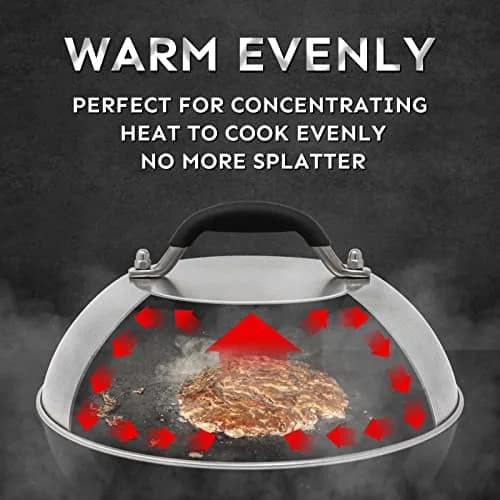 HULISEN 9" Cheese Melting Dome & 6.2" Smashed Burger Press Kit | Stainless Steel thumbnail 4