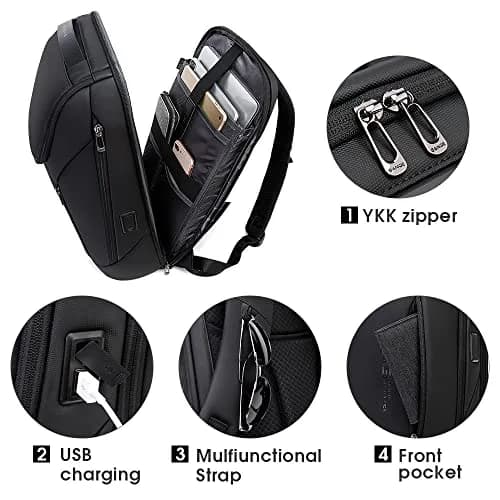 BANGE Business Smart Backpack Waterproof fit 15.6 Inch Laptop Backpack with USB Charging Port, Travel Durable Backpack (35cm x 49cm x 14cm) thumbnail 4