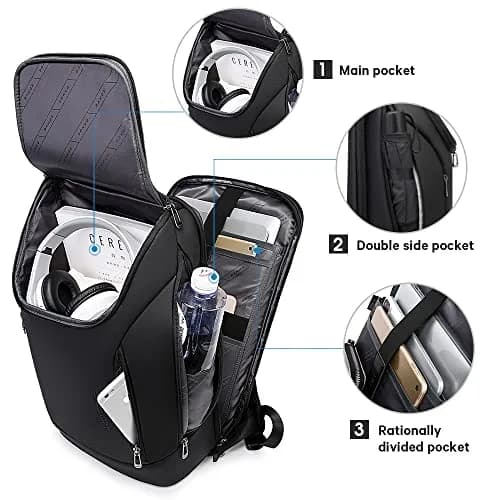 BANGE Business Smart Backpack Waterproof fit 15.6 Inch Laptop Backpack with USB Charging Port, Travel Durable Backpack (35cm x 49cm x 14cm) thumbnail 2