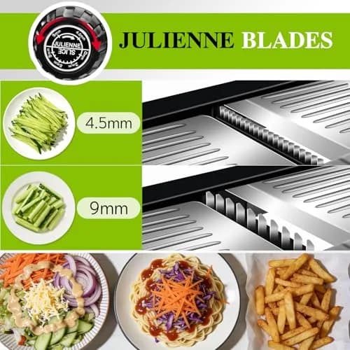 MASTERTOP Adjustable Mandoline Slicer Stainless Steel Vegetable Slicer 30.5cm (11.8") | Versatile Kitchen Tool for Slicing and Julienne thumbnail 4