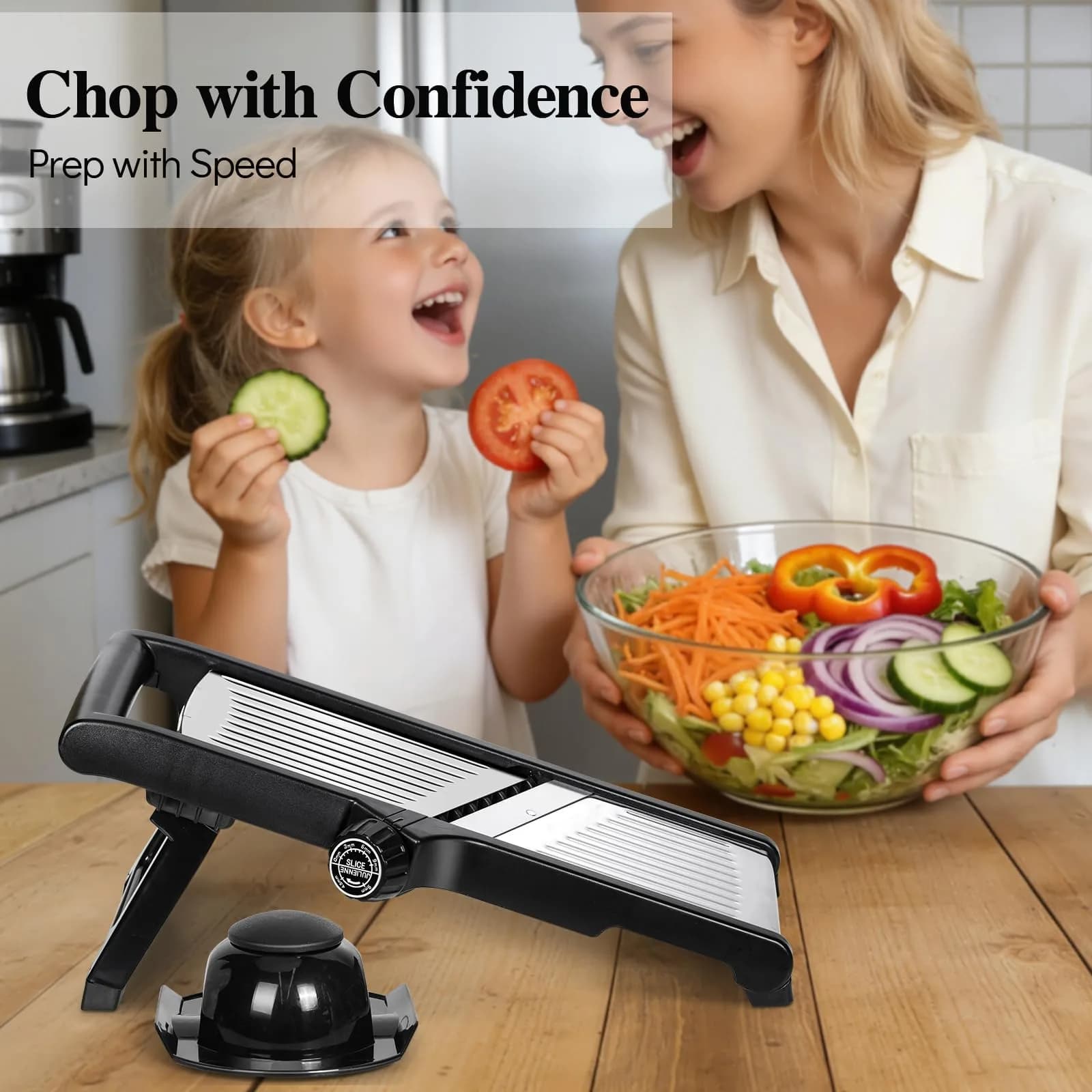 MASTERTOP Adjustable Mandoline Slicer Stainless Steel Vegetable Slicer 30.5cm (11.8") | Versatile Kitchen Tool for Slicing and Julienne - view 7