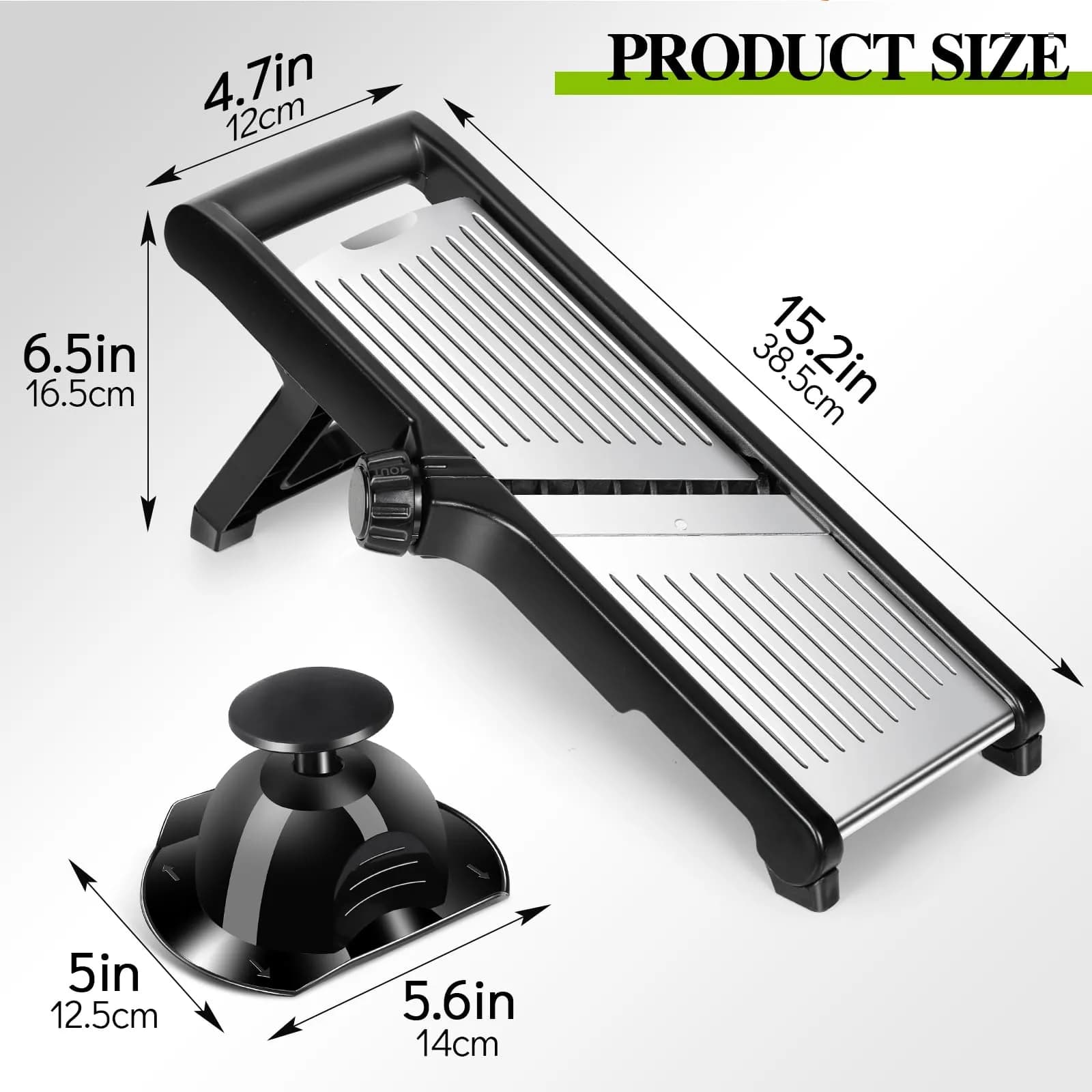 MASTERTOP Adjustable Mandoline Slicer Stainless Steel Vegetable Slicer 30.5cm (11.8") | Versatile Kitchen Tool for Slicing and Julienne - view 2
