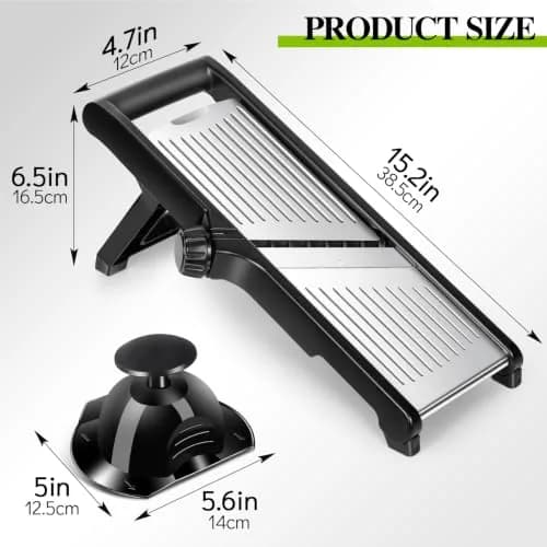 MASTERTOP Adjustable Mandoline Slicer Stainless Steel Vegetable Slicer 30.5cm (11.8") | Versatile Kitchen Tool for Slicing and Julienne thumbnail 2