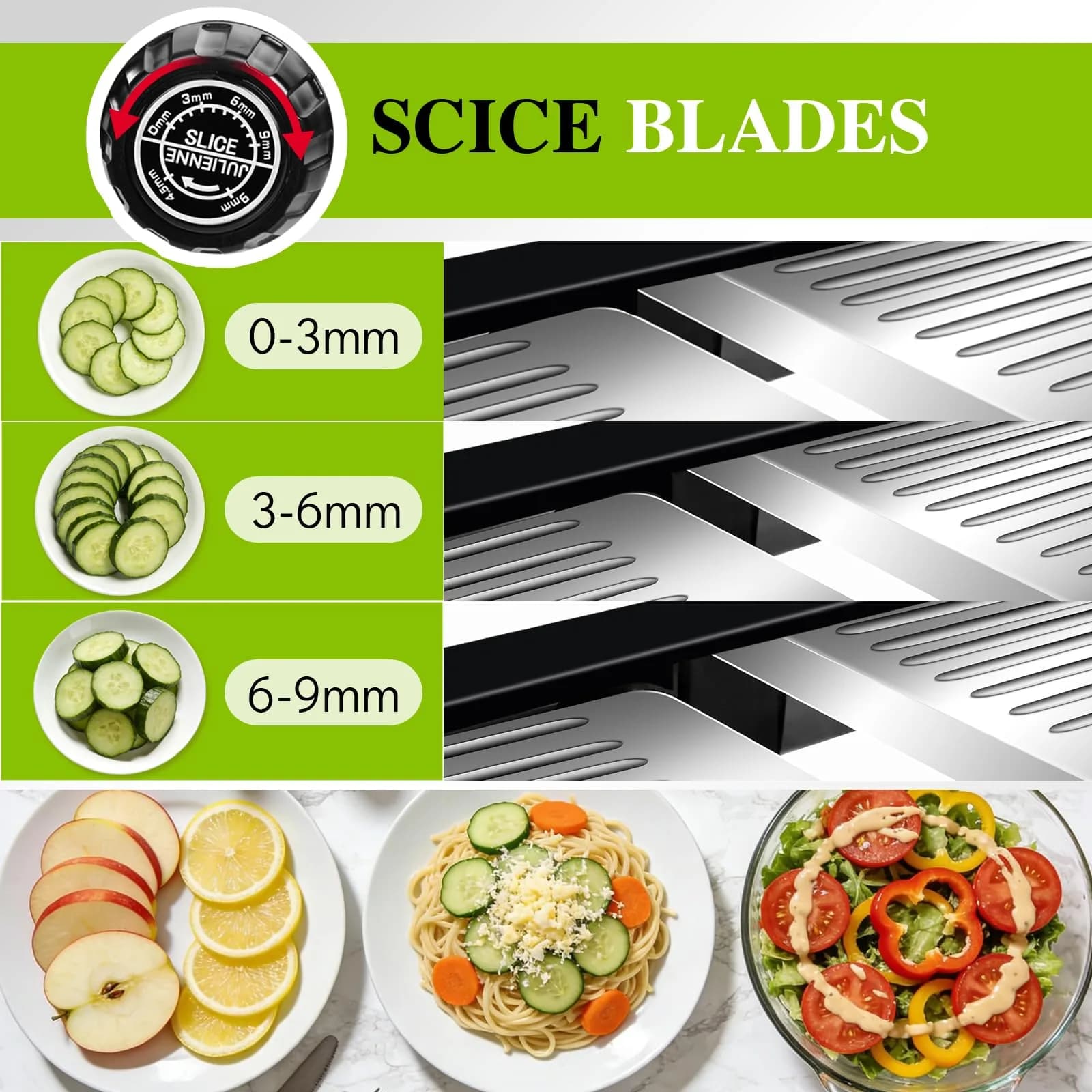 MASTERTOP Adjustable Mandoline Slicer Stainless Steel Vegetable Slicer 30.5cm (11.8") | Versatile Kitchen Tool for Slicing and Julienne - view 3
