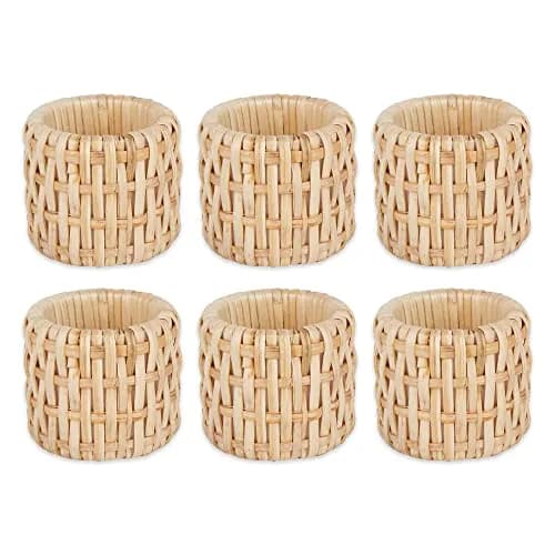 DII Basic Napkin Ring Collection Decorative, Rattan, One Size | Neutral Table Accessory thumbnail 1