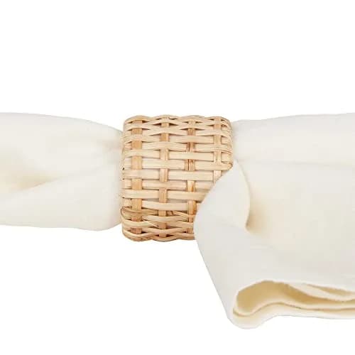 DII Basic Napkin Ring Collection Decorative, Rattan, One Size | Neutral Table Accessory thumbnail 4