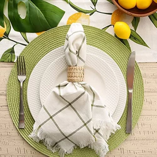 DII Basic Napkin Ring Collection Decorative, Rattan, One Size | Neutral Table Accessory thumbnail 6