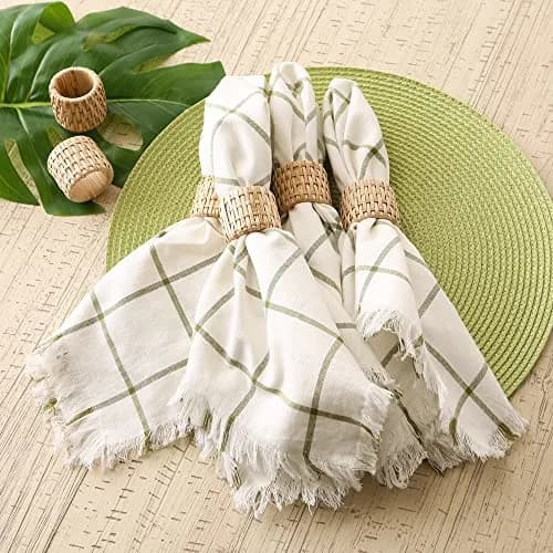 DII Basic Napkin Ring Collection Decorative, Rattan, One Size | Neutral Table Accessory thumbnail 7