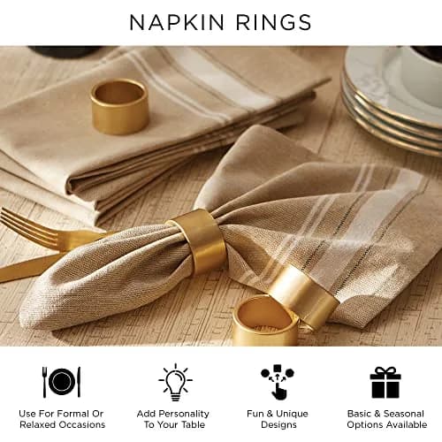 DII Basic Napkin Ring Collection Decorative, Rattan, One Size | Neutral Table Accessory thumbnail 8