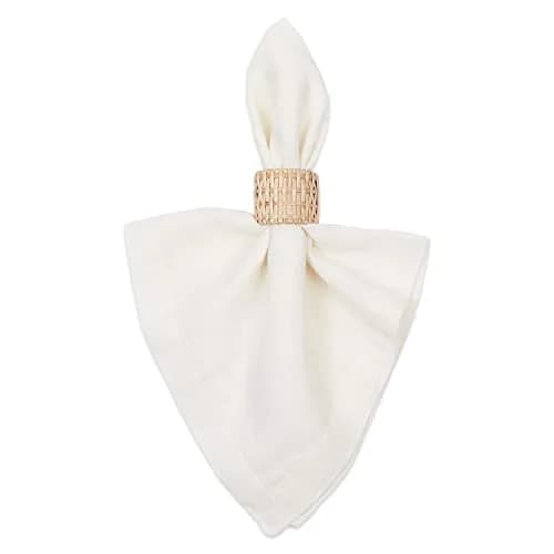 DII Basic Napkin Ring Collection Decorative, Rattan, One Size | Neutral Table Accessory thumbnail 2