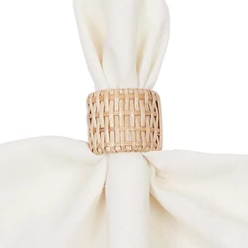 DII Basic Napkin Ring Collection Decorative, Rattan, One Size | Neutral Table Accessory thumbnail 3