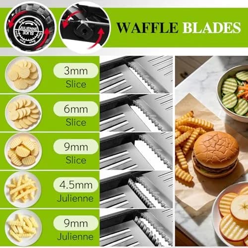 MASTERTOP Adjustable Mandoline Slicer | Stainless Steel Food Slicer for Kitchen thumbnail 5