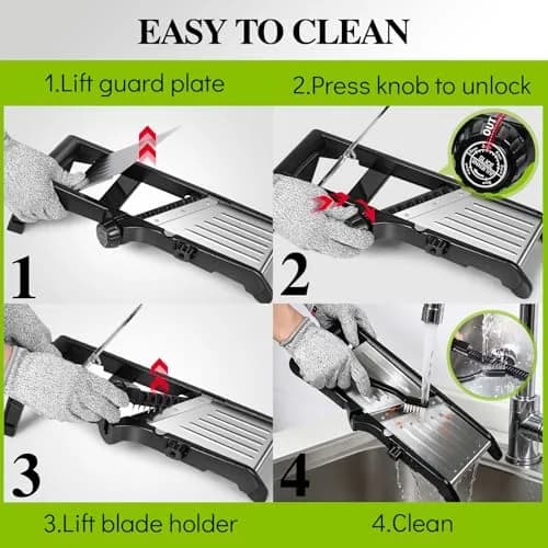 MASTERTOP Adjustable Mandoline Slicer | Stainless Steel Food Slicer for Kitchen thumbnail 6