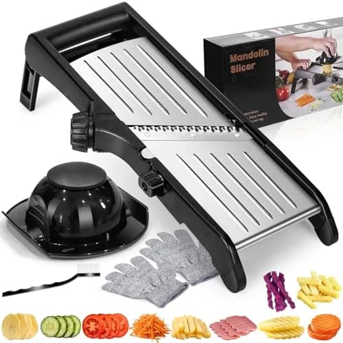 MASTERTOP Adjustable Mandoline Slicer | Stainless Steel Food Slicer for Kitchen thumbnail 1