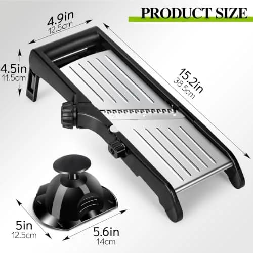 MASTERTOP Adjustable Mandoline Slicer | Stainless Steel Food Slicer for Kitchen thumbnail 2