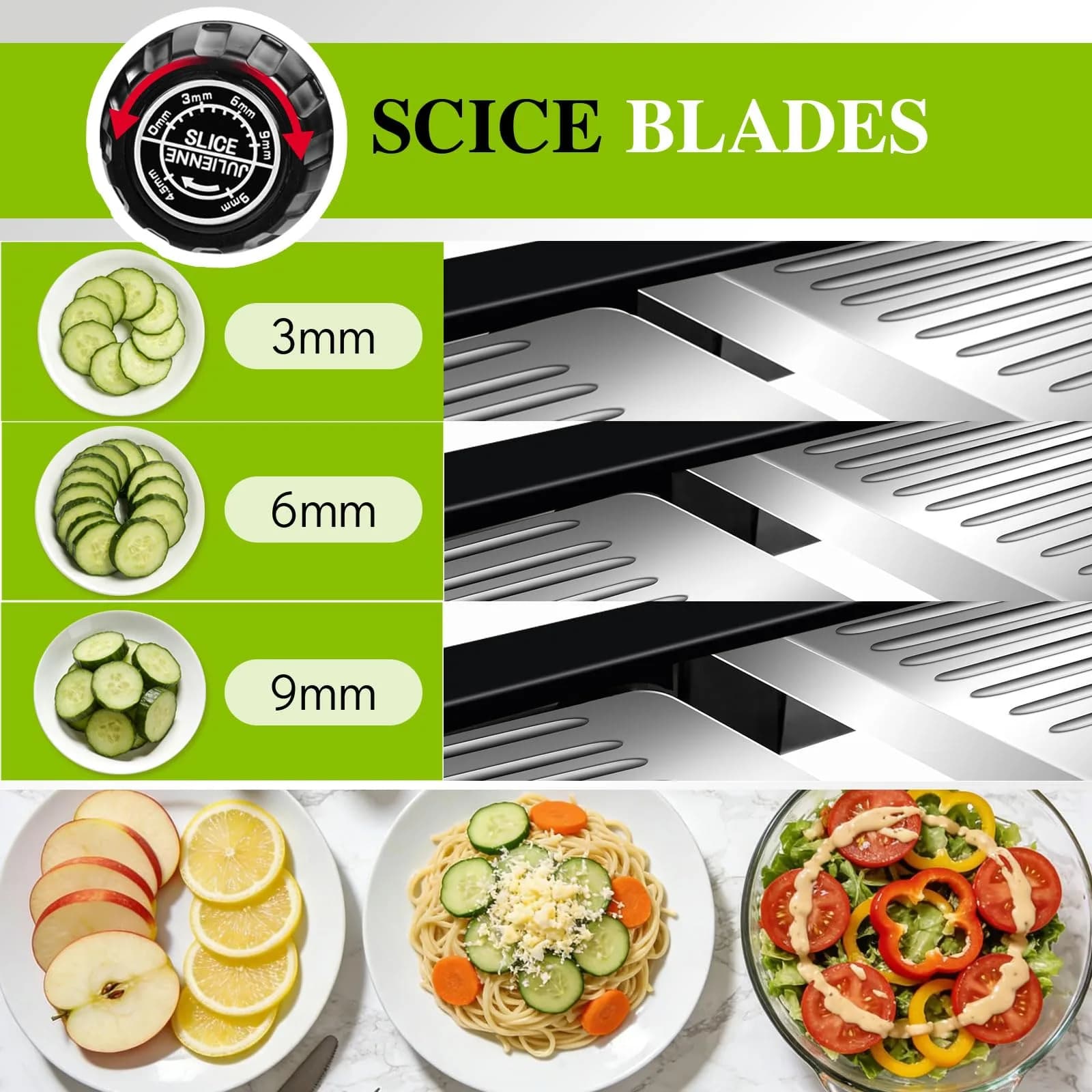 MASTERTOP Adjustable Mandoline Slicer | Stainless Steel Food Slicer for Kitchen - view 3