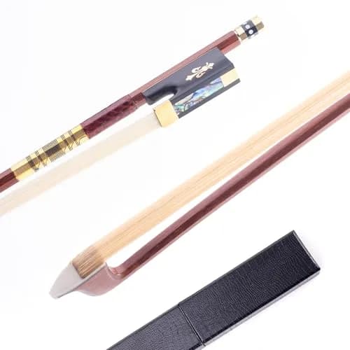 AMZZ Full Size 4/4 Pernambuco Violin Bow with Case | Handmade, Lightweight, Warm Sound thumbnail 1