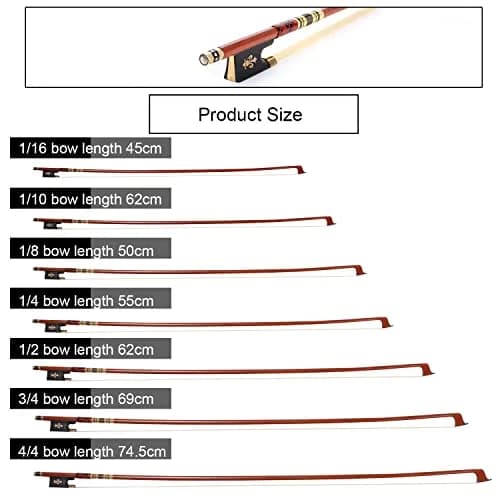 AMZZ Full Size 4/4 Pernambuco Violin Bow with Case | Handmade, Lightweight, Warm Sound thumbnail 9