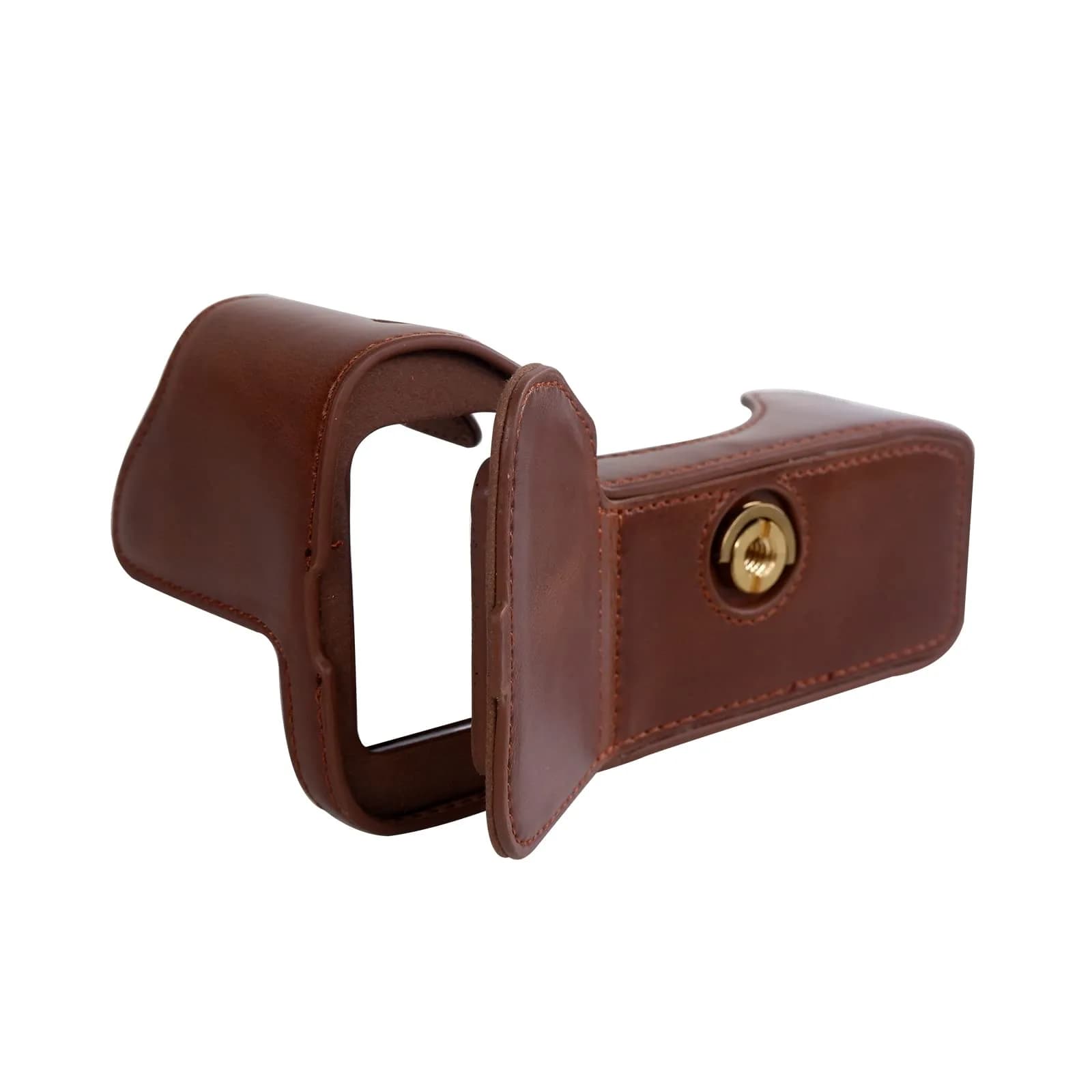Rieibi PU Leather Half Camera Case for Sony Alpha 7 IV a7S III A1 Cameras | Coffee - view 4