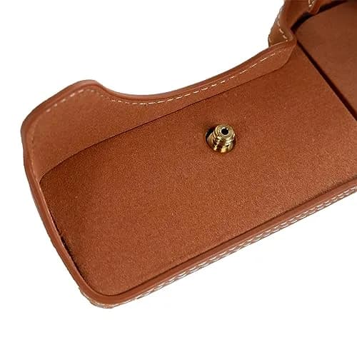 Rieibi PU Leather Half Camera Case for Sony Alpha 7 IV A7S III A1 Cameras, Vintage Brown | Protective Case with Tripod Mount thumbnail 6