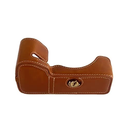 Rieibi PU Leather Half Camera Case for Sony Alpha 7 IV A7S III A1 Cameras, Vintage Brown | Protective Case with Tripod Mount thumbnail 3