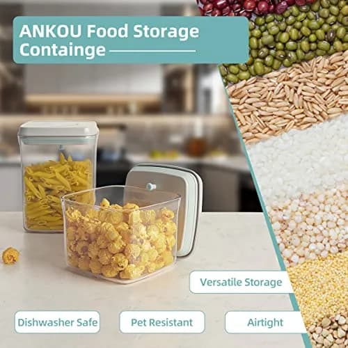 Ankou Airtight Food Storage Container Set - 4 Pack | Stackable BPA-Free Transparent Containers (0.32 QT each) thumbnail 6