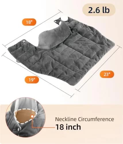 Comfytemp Weighted Heating Pad for Neck Shoulders Back 1.2 kg (2.6 lb) | 9 Heat Settings, 11 Auto-Off Timers, Machine Washable thumbnail 6