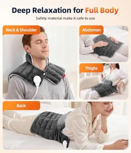 Comfytemp Weighted Heating Pad for Neck Shoulders Back 1.2 kg (2.6 lb) | 9 Heat Settings, 11 Auto-Off Timers, Machine Washable thumbnail 7