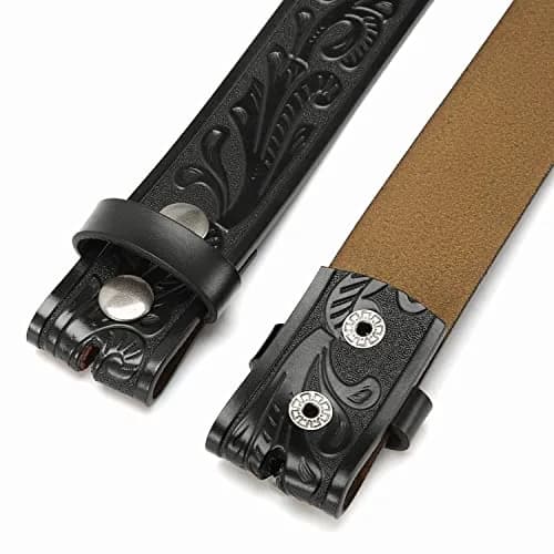 CHAOREN Western Belt Strap 1.5" (3.8 cm) Full Grain Leather | Floral Black thumbnail 6
