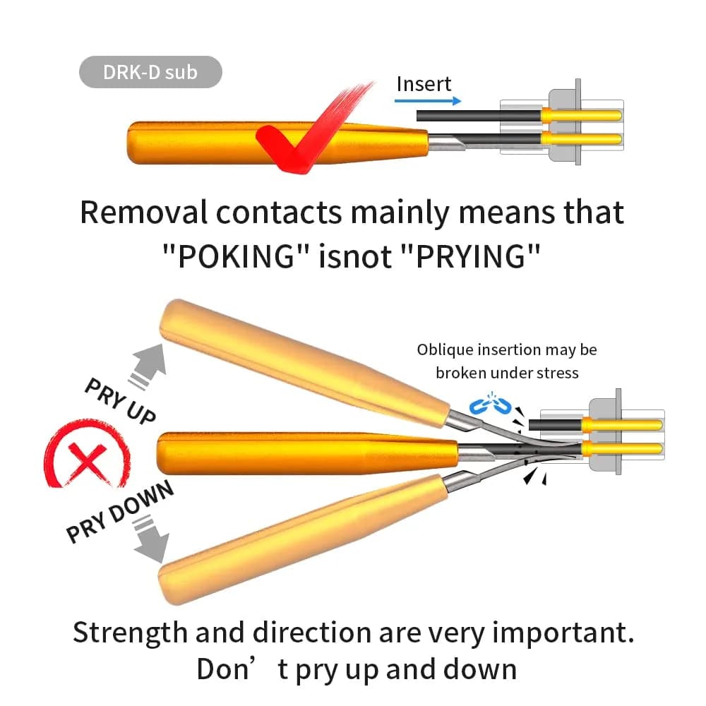 JRready DRK-D SUB Insertion Extraction Tool for D-Sub Pins | Stainless Steel, Gold (1-Pack) - view 5