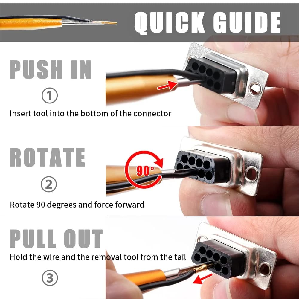 JRready DRK-D SUB Insertion Extraction Tool for D-Sub Pins | Stainless Steel, Gold (1-Pack) - view 6