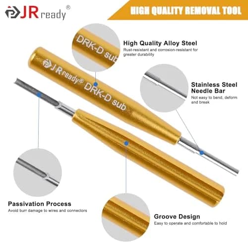 JRready DRK-D SUB Insertion Extraction Tool for D-Sub Pins | Stainless Steel, Gold (1-Pack) thumbnail 3