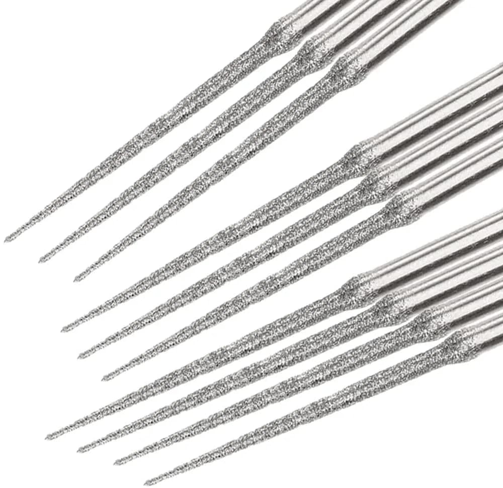 Luo ke 10pcs 3mm Shank Diamond Grinding Head Burr Punch Needle Drilling Bits Small Cone 1mm | Rotary Tool Accessories — 0.125 inches