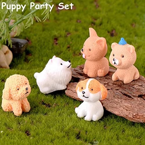 LONCESS 12 Pcs Realistic Dog Miniature Figurines | Resin Dog Ornaments for Fairy Gardens, Terrariums, and Crafts thumbnail 4