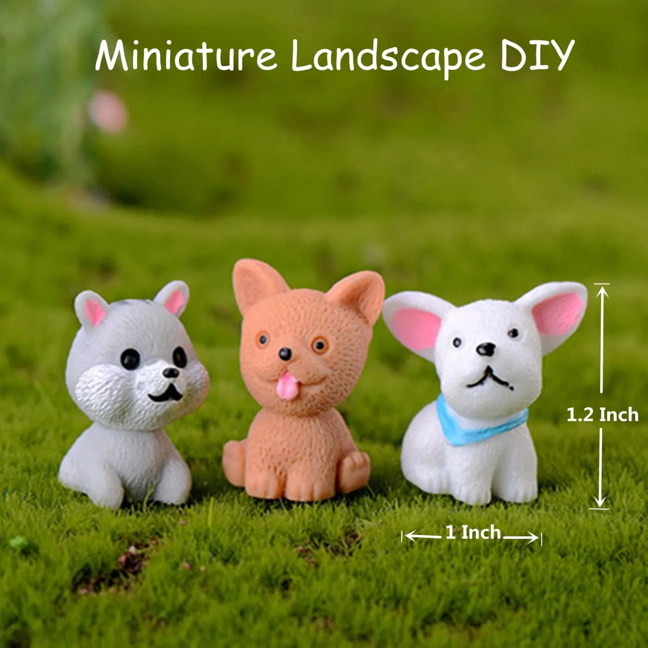 LONCESS 12 Pcs Realistic Dog Miniature Figurines | Resin Dog Ornaments for Fairy Gardens, Terrariums, and Crafts - view 5