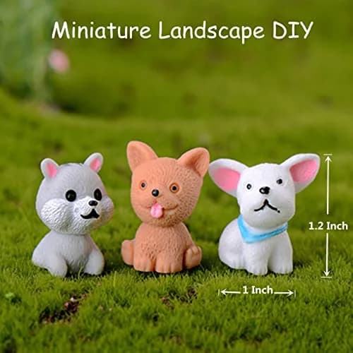 LONCESS 12 Pcs Realistic Dog Miniature Figurines | Resin Dog Ornaments for Fairy Gardens, Terrariums, and Crafts thumbnail 5