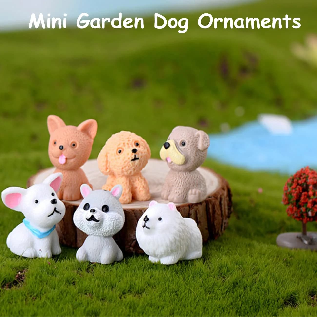 LONCESS 12 Pcs Realistic Dog Miniature Figurines | Resin Dog Ornaments for Fairy Gardens, Terrariums, and Crafts - view 6