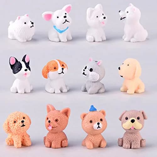 LONCESS 12 Pcs Realistic Dog Miniature Figurines | Resin Dog Ornaments for Fairy Gardens, Terrariums, and Crafts thumbnail 1