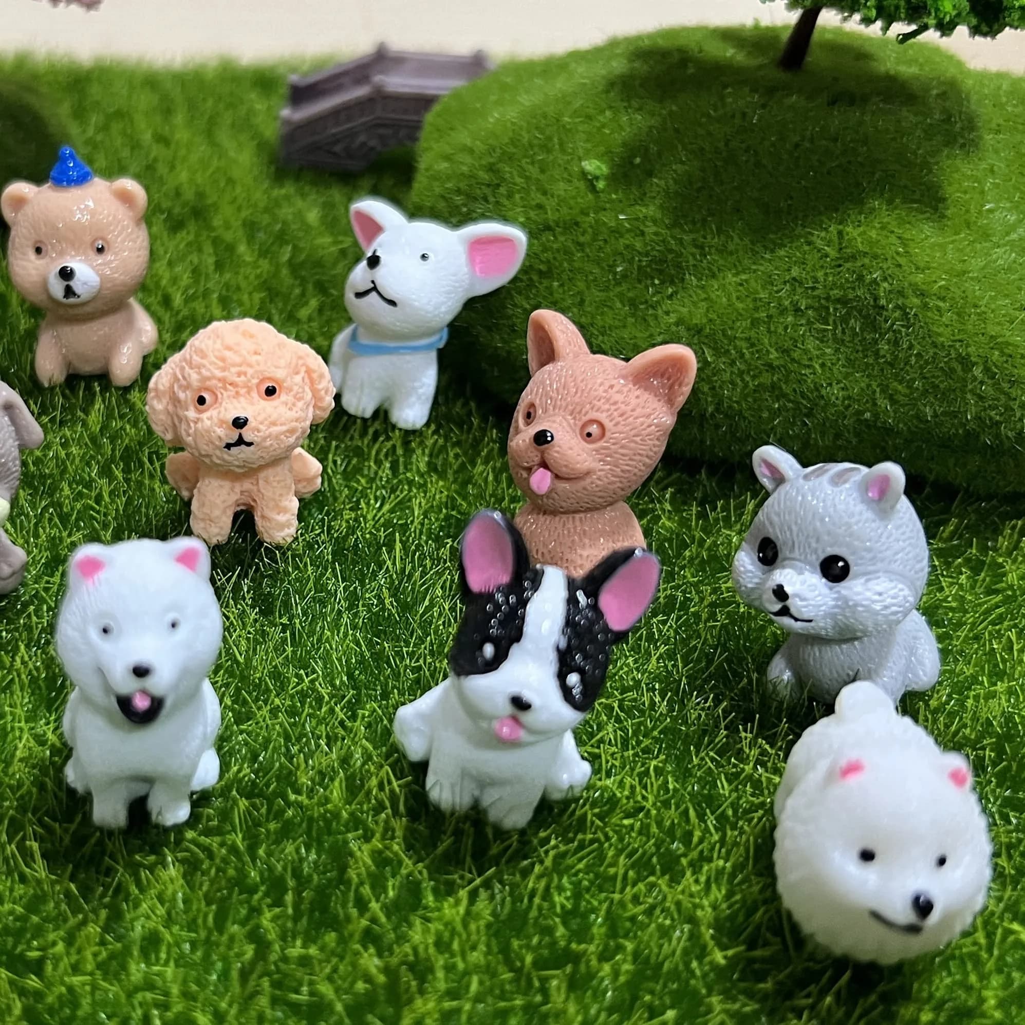 LONCESS 12 Pcs Realistic Dog Miniature Figurines | Resin Dog Ornaments for Fairy Gardens, Terrariums, and Crafts - view 8
