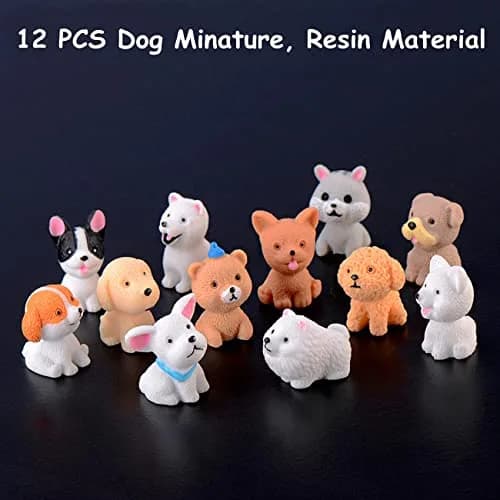 LONCESS 12 Pcs Realistic Dog Miniature Figurines | Resin Dog Ornaments for Fairy Gardens, Terrariums, and Crafts thumbnail 2