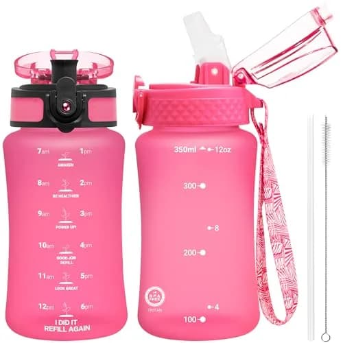 OLDLEY Kids Water Bottle for School, 355ml (12 oz) with Straw & Chug Lids | Leak-Proof Tritan Plastic thumbnail 1