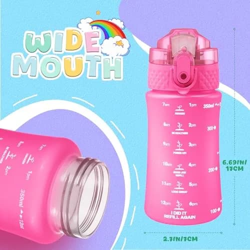 OLDLEY Kids Water Bottle for School, 355ml (12 oz) with Straw & Chug Lids | Leak-Proof Tritan Plastic thumbnail 6