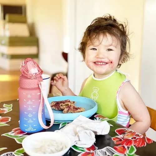 OLDLEY Kids Water Bottle 355ml (12 oz) | BPA-Free Reusable Tritan Plastic with Straw & Chug Lids thumbnail 7
