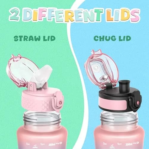 OLDLEY Kids Water Bottle 355ml (12 oz) | BPA-Free Reusable Tritan Plastic with Straw & Chug Lids thumbnail 4
