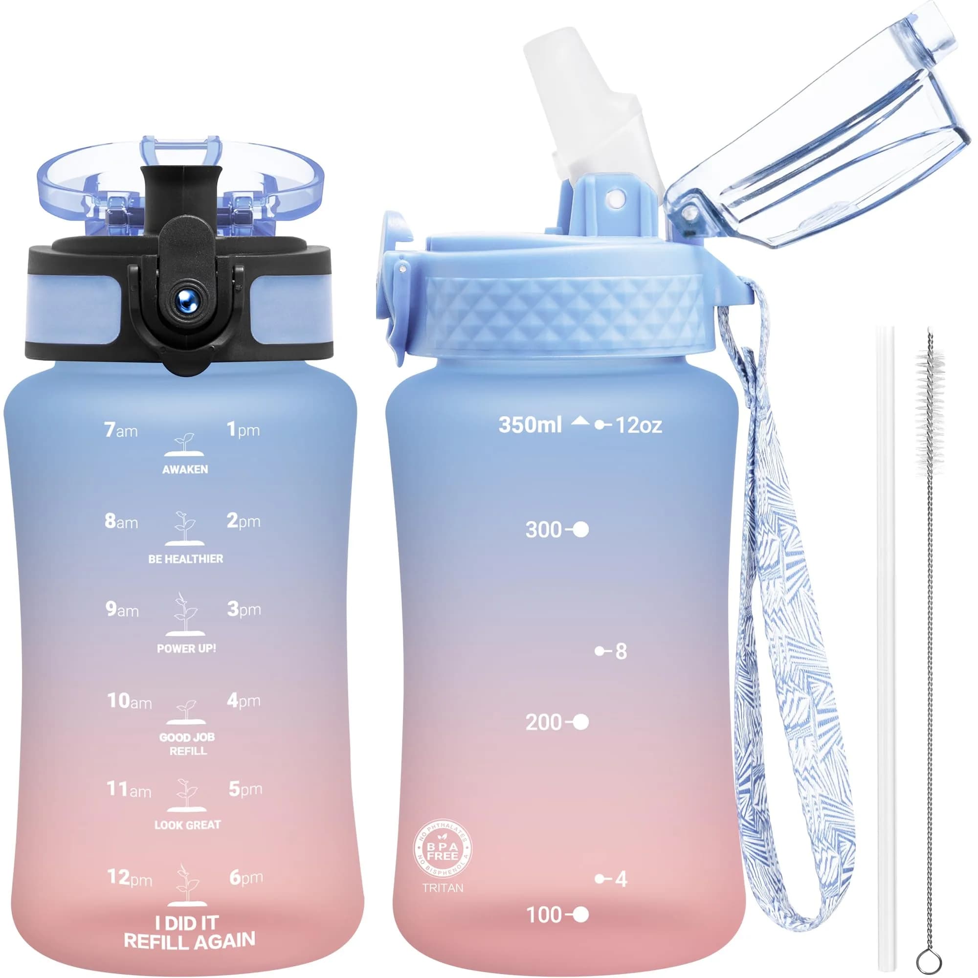 OLDLEY Kids Water Bottle for School, 355ml (12 oz) with Straw & Chug Lids, BPA-Free Tritan Plastic, Leak-proof, Dreamland — Dreamland